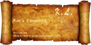 Kari Leopold névjegykártya